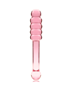Dildo in vetro rosa nebuloso 20