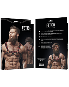 Imbracatura Sottomessa in Ecopelle da Uomo - Rosso/Nero