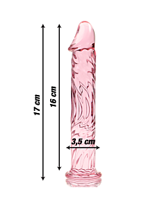 Dildo in vetro rosa nebuloso