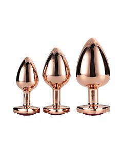 Set di tappi anali Love Rose Gold Brillante