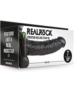 VibroHueco RealRock - 7/18 cm - Nero