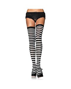 Collant coprente a strisce bianco e nero Leg avenue