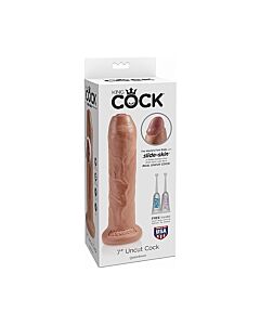 Uncut 19cm - pene realistico con prepuzio mobile - mulatto