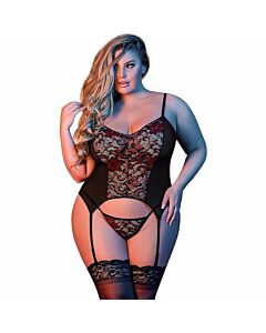 Body con cintura giarrettiera Merry widow & g - nero