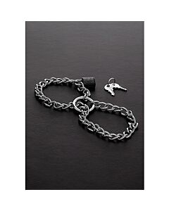 Manette con catena in acciaio inossidabile.