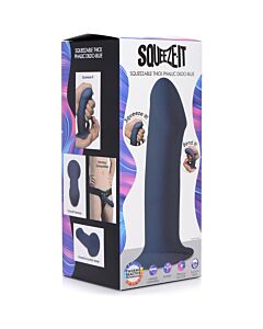 Squeezable thick dildo de silicona - azul