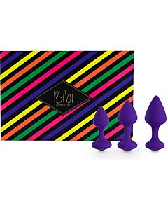 Feelztoys - kit bibi di 3 tappi in silicone - viola