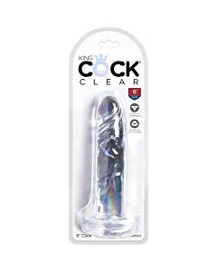 King cock clear 6 -dildo realista, trasparente -15,5 cm