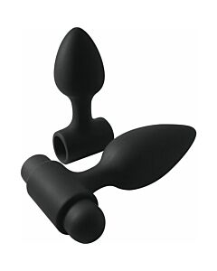Spina vibrante nera - Renegade Vibes-O-Spades: Kit di vibratori anali in silicone di alta qualità con mini pallina vibrante