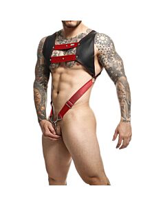 DNGEON Top Cockring Harness - Rosso