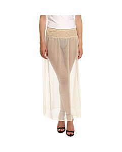 Paréo Elba Crema - Stile Bandeau, Lungo - Pizzo