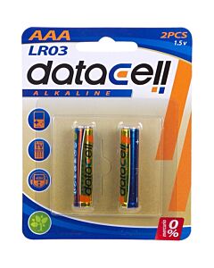 Blister 2 batterie alcaline LR03/AAA - Datacell - Qualità Premium
