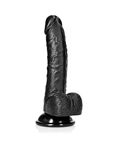 RealRock - Pene Realistico Curvato con Testicoli e Ventosa - 7''/18 cm