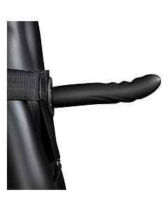 Ouch! Dildo Cavo Curvo Testurizzato con Cinturino Strap-On - Nero 20cm