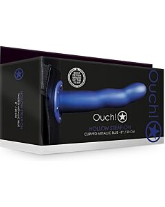 Ouch Cinghia Cava Curva Blu Metallico 8'' - Sex Shop