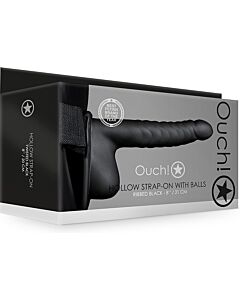 Ouch - Cintura Cava con Testicoli - 8''/21 cm - Nero