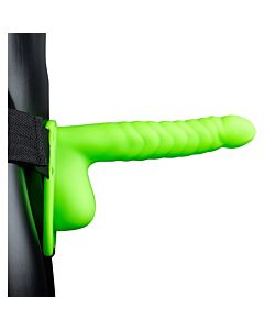 Ouch-Strap-On Cavo con Testicoli - Brilla al Buio