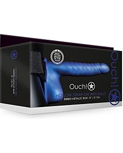 Arnese cavo con testicoli blu - 21 cm - Ouch