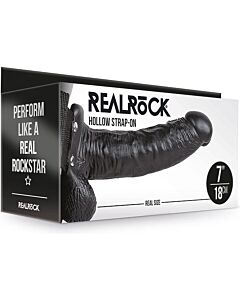 Realrock Cinturino Cavo con Testicoli - 7'' / 18 cm - Nero