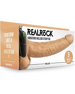 Realrock-Strap-On Cavo Vibrante con Testicoli - 9''/ 23 cm