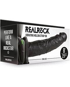 Realrock-strap-on cavo vibrante senza palline - 8''/20,5 cm