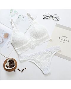 Set in pizzo floreale - Bianco