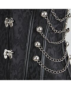 Corset Odile Nero PVC Argento - Taglia L