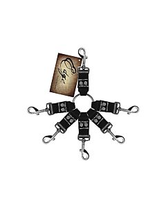 Anello con ganci in pelle