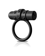 Anello per pene in silicone con vibratore - nero