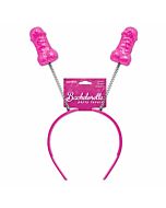 Tiara di addio al nubilato con piume glitterate