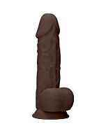 Pene in silicone con testicoli 21,6cm - marrone