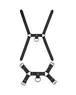 Ahia! imbracatura da uomo con teschi e ossa con teschi e punte - nera