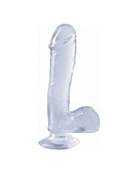 Basix pene de gelatina ventosa trasparente 19 cm