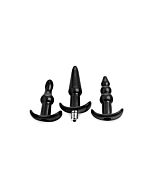 Vibratore Anal Plug 4pc Kit - Nero
