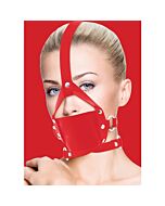 Ouch gag in pelle rossa con regolazioni