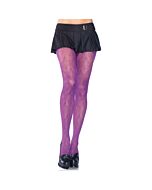 Leg avenue plus size collant con bordo in pizzo viola