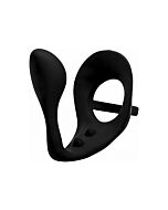 Stimolatore anale in silicone a tripla escursione con anello