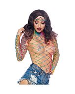 Body a rete manica lunga multicolor