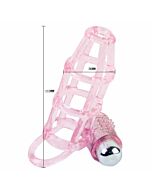 Anello e cover in silicone Sweet 10 ritmi per il pene rosa.