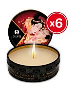 Candela da massaggio con fragole Shunga 6 x 30 ml