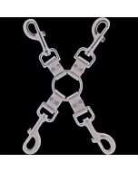 Accessorio fetish con clip in metallo e pelle