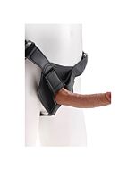 Pettorina con pene realistico 20cm - mulatto