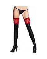 Calze effetto bagnato e giarrettiere nere