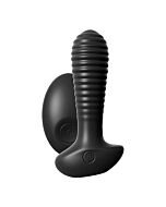 Vibratore anale in silicone con telecomando - nero