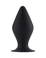 Tappo in silicone con base di aspirazione - piccolo - nero