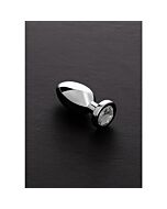 Piccola spina metallica ingioiellata con perla trasparente