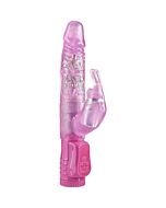 Vibratore con stimolatore clitorideo rosa