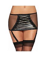 Gonna Chorus con giarrettiere design pizzo oro - nero