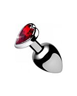 Grande plug anale con gemma - rosso
