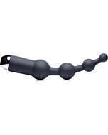 10 palline anali in silicone con vibratore - nero